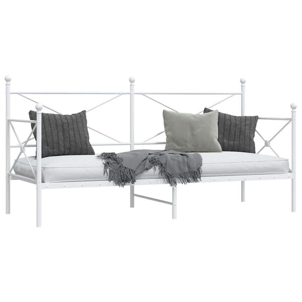 vidaXL Day Bed without Mattress White 80x200 cm Steel
