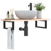 vidaXL Basin Shelf Wall Mounted Steel and Solid Wood Oak