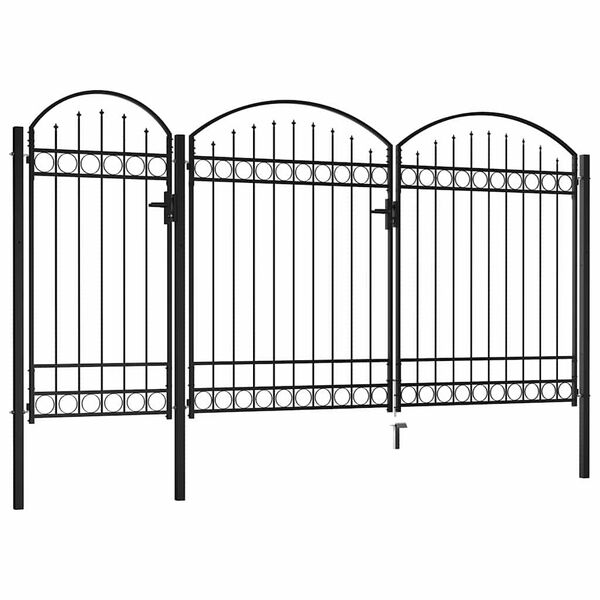 vidaXL Garden Fence Gate with Arched Top 250 x 400 cm Steel