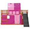 vidaXL Bunk Bed without Mattress with Slide and Curtains Pink 90x200 cm