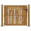 vidaXL Garden Gate 100x75 cm Corten Steel Bamboo Design