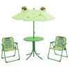vidaXL 3 Piece Kids'Garden Bistro Set with Parasol Green