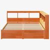 vidaXL Bookcase Bed 2 pcs Wax Brown 200 x 150 cm Solid Pine Wood