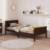 vidaXL Bed Frame without Mattress Dark Brown Solid Wood Pine 100x200 cm
