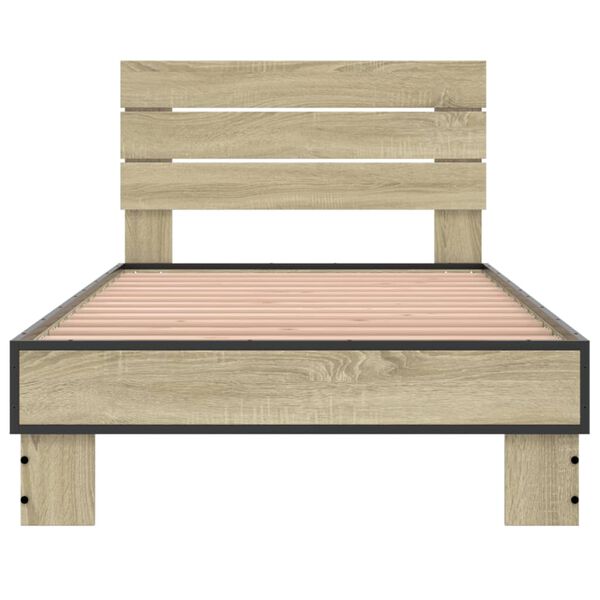 vidaXL Bed Frame without Mattress Sonoma Oak 90x190 cm Single