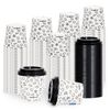 vidaXL Coffee Paper Cups with Lids 120 ml 100 pcs White and Black