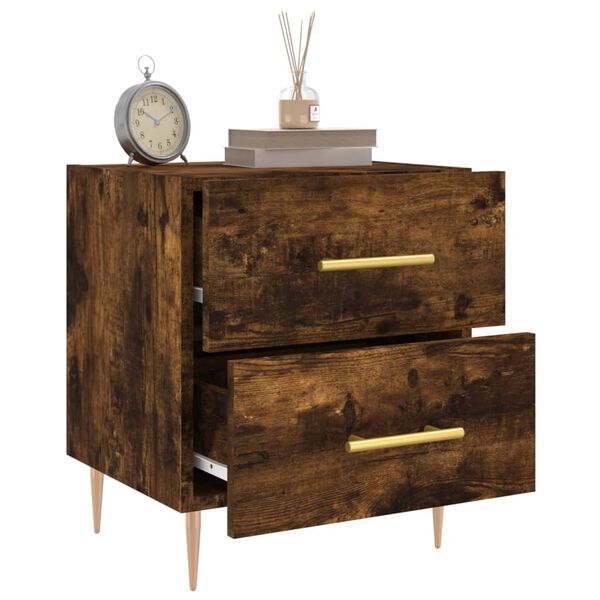 vidaXL Bedside Cabinets 2 pcs Smoked Oak 40x35x47.5 cm Engineered Wood