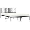vidaXL Metal Bed Frame without Mattress with Headboard Black 150x200cm