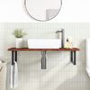 vidaXL Basin Shelf Wall Mounted Steel and Solid Wood Oak
