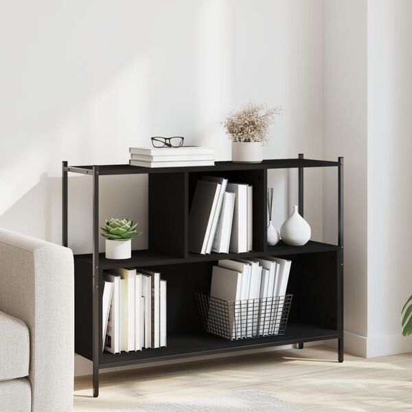 vidaXL Bookcase Black 102x28x77.5 cm Engineered Wood