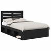 vidaXL Bed Frame with Headboard Black 120 x 200 cm Solid Pine Wood