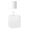 vidaXL Bathroom Furniture Set High Gloss White Engineered Wood