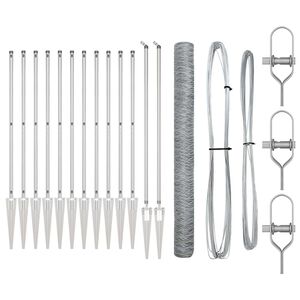 vidaXL Fence Post Silver 25 x 1.5 m (50 mm mesh) Steel