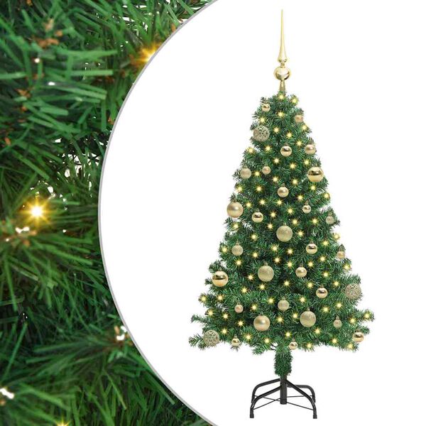 vidaXL Artificial Christmas Tree with 150 LEDs with Stand Green 120 cm
