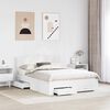 vidaXL Bed Frame with Headboard White 140 x 190 cm Engineered Wood