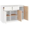 vidaXL Sideboard White 110x34x75 cm Solid Wood Pine