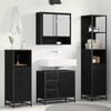 vidaXL Bathroom Furniture Set 4 pcs Black Oak Engineered Wood