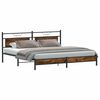 vidaXL Metal Bed Frame without Mattress Smoked Oak 193x201 cm