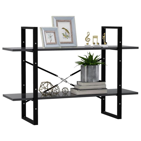 vidaXL 2-Tier Book Cabinet Grey 100x30x70 cm Engineered Wood