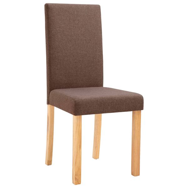vidaXL Dining Chairs 2 pcs Brown Fabric
