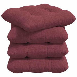 vidaXL Seat Cushions 4 pcs Wine Red 45 x 45 x 12 cm Fabric