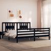 vidaXL Bed Frame without Mattress Black 200x200 cm Solid Wood