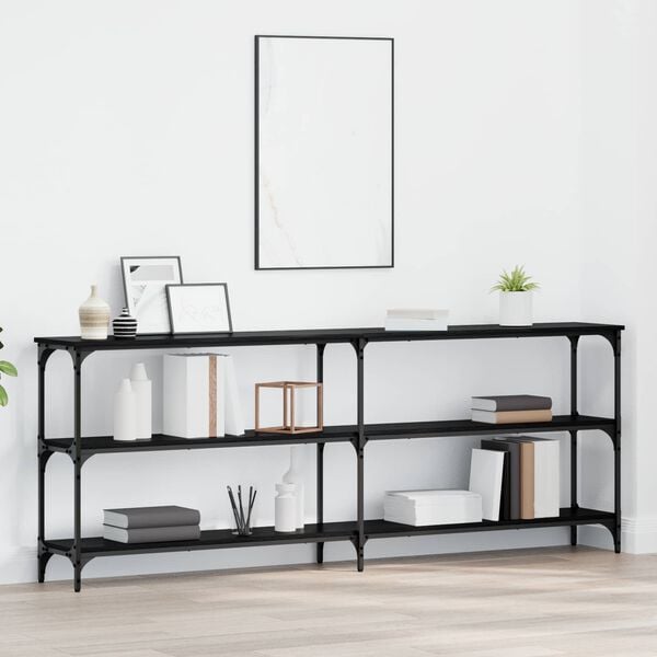 vidaXL Console Table Black oak 200 x 29 x 75 cm