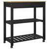 vidaXL Kitchen Trolley Plain Black 88.5 x 40 x 84 cm