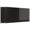 vidaXL Kitchen Backsplash 2 pcs Black 100 x 50 cm Tempered Glass