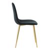 Venture Home Dining Chairs 2 pcs Polar Velvet Black and Brass