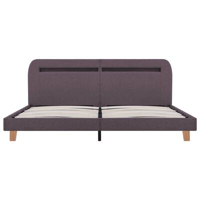 vidaXL Bed Frame with LED Taupe Fabric 180x200 cm Super King