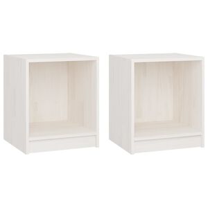 vidaXL Bedside Cabinets 2 pcs White 35.5x33.5x41.5 cm Solid Pinewood