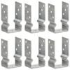 vidaXL Fence Anchors 6 pcs Silver 8x6x15 cm Galvanised Steel