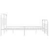 vidaXL Metal Bed Frame without Mattress with Footboard White 140x190cm