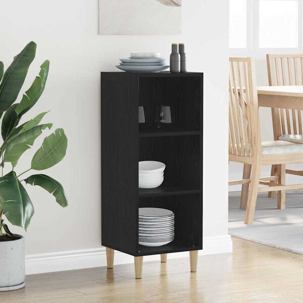 vidaXL Sideboard Black Oak 34.5 x 32.5 x 90 cm Engineered Wood