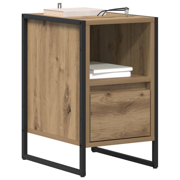 vidaXL Bedside Table with Drawer 2 pcs Artisian Oak 39.5 x 30 x 50 cm