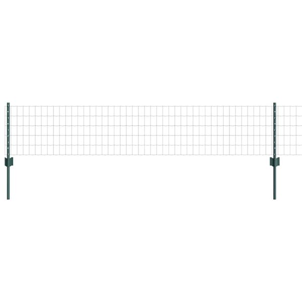 vidaXL Fence with Post Green 0.4 x 50 m Steel and PVC