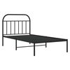 vidaXL Metal Bed Frame without Mattress with Headboard Black 100x200cm