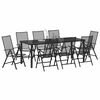 vidaXL Garden Dining Set 9 pcs Anthracite Powder-Coated Steel
