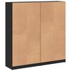 vidaXL Bookcase with Doors Black 136x37x142 cm Engineered Wood