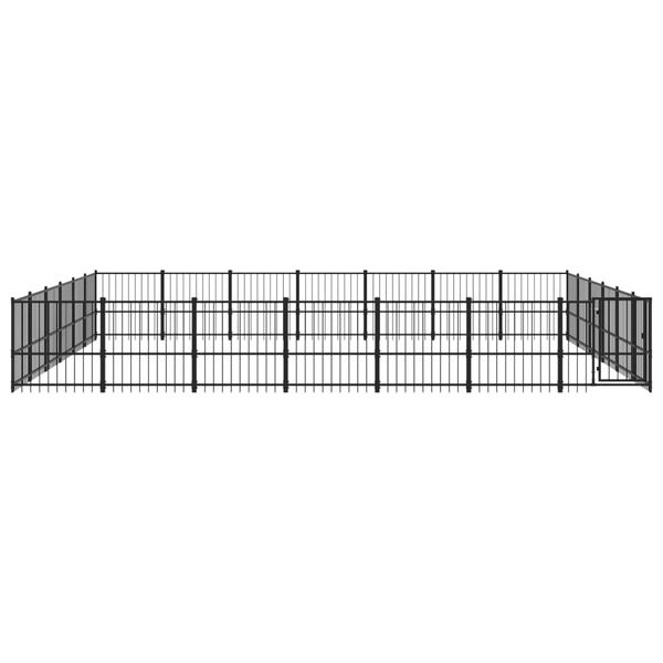 vidaXL Outdoor Dog Kennel Steel 39.52 m²
