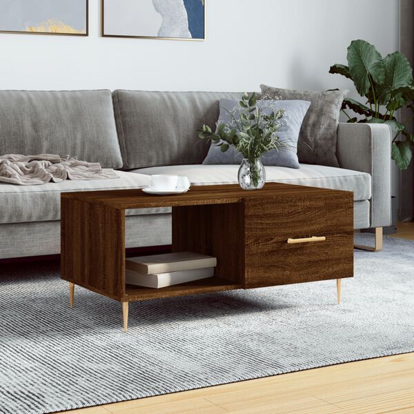 vidaXL Coffee Table Brown Oak 90x50x40 cm Engineered Wood