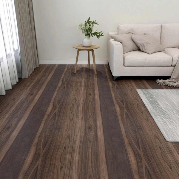 vidaXL Flooring Planks 55 pcs Dark Brown 5.11 m&sup2; PVC