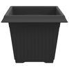 vidaXL Square Flower Pot 6 pcs Black 28.5 x 28.5 x 22 cm Plastic