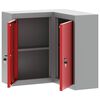 vidaXL Tool Cabinet with Shelf with Lock Red and Grey 55 x 55 x 55 cm
