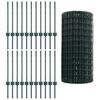 vidaXL Fence with Post Green 0.6 x 50 m Steel and PVC
