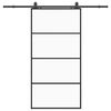 vidaXL Sliding Door with Hardware Set Black 102,5x205 cm ESG Glass