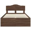 vidaXL Bed Frame with Headboard Brown Oak 120 x 200 cm Solid Pine Wood
