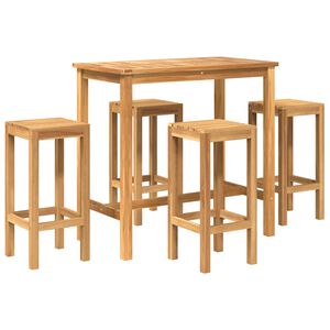 vidaXL Outdoor Bar Set 5 pcs Untreated Solid Teak Wood