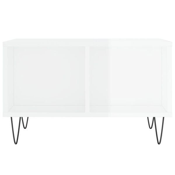vidaXL Coffee Table High Gloss White 60x50x36.5 cm Engineered Wood